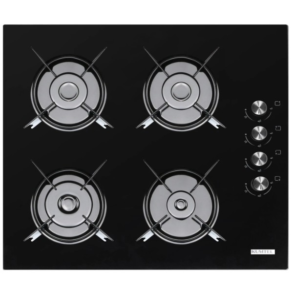 Фото - Варочная панель газовая Kumtel KO-40TAHDF BLACK GLASS